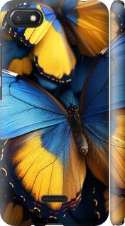 Чехол на Xiaomi Redmi 6A Желто-голубые бабочки