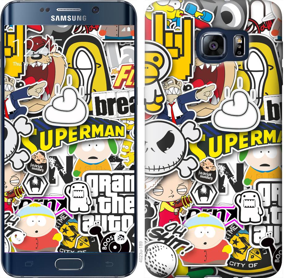 Чехол на Samsung Galaxy S6 Edge Plus G928 Popular logos