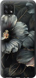 Чехол на Samsung Galaxy A22 5G A226B Черные цветы