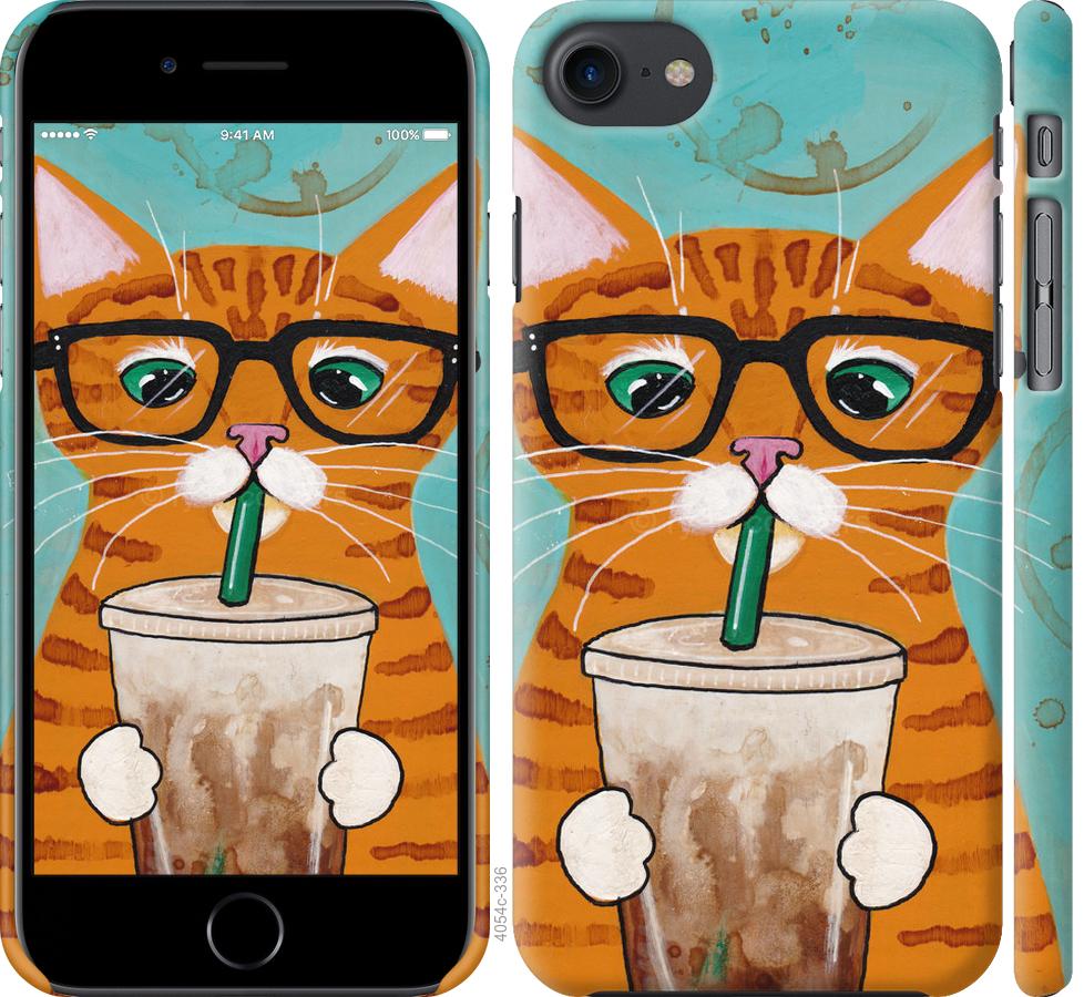 Чехол на iPhone 7 Зеленоглазый кот в очках