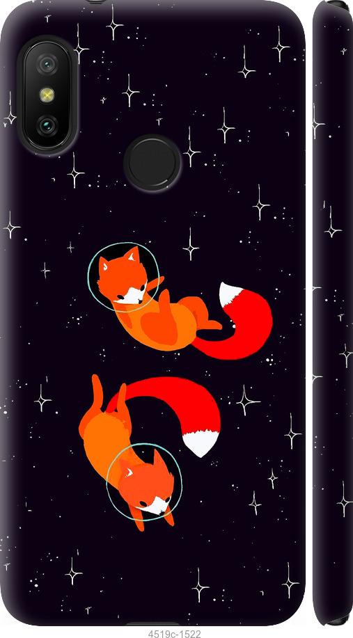 Чехол на Xiaomi Redmi 6 Pro Лисички в космосе