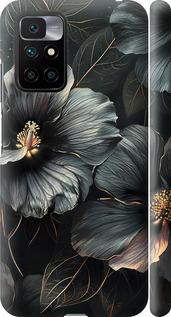 Чехол на Xiaomi Redmi 10 Черные цветы