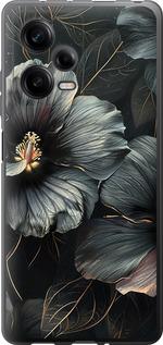 Чехол на Xiaomi Redmi Note 12 Pro 5G Черные цветы