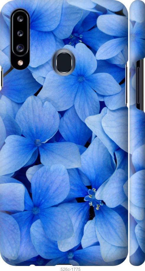 Чехол на Samsung Galaxy A20s A207F Синие цветы