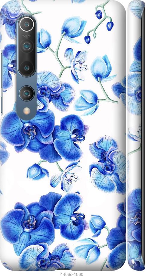 Чехол на Xiaomi Mi 10 Pro Голубые орхидеи
