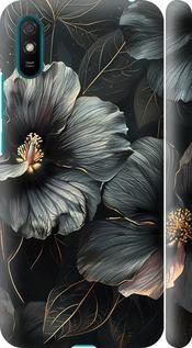 Чехол на Xiaomi Redmi 9A Черные цветы