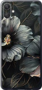 Чехол на Samsung Galaxy A05 Черные цветы