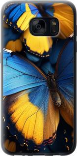 Чехол на Samsung Galaxy S7 G930F Желто-голубые бабочки