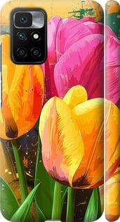 Чехол на Xiaomi Redmi 10 Нарисованные тюльпаны