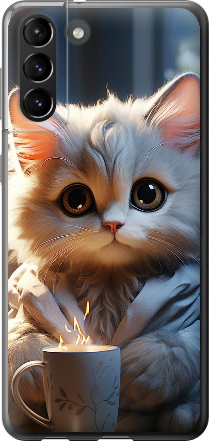 Чехол на Samsung Galaxy S21 Plus White cat