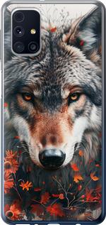 Чехол на Samsung Galaxy M31s M317F Wolf and flowers