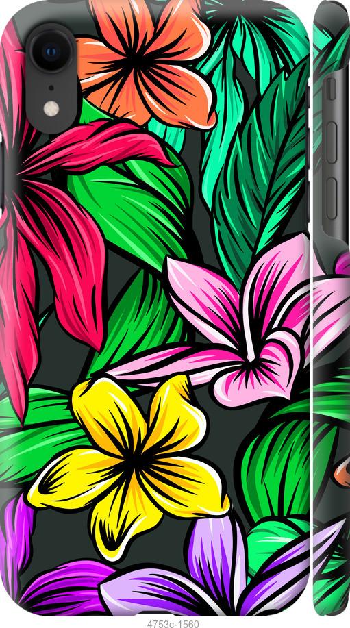 Чехол на iPhone XR Тропические цветы 1