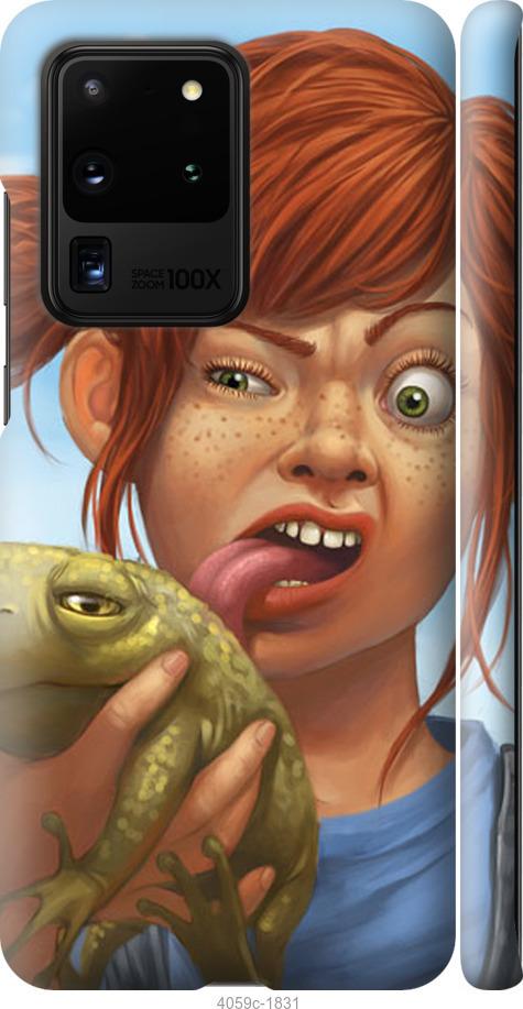 Чехол на Samsung Galaxy S20 Ultra Рыжеволосая девочка с лягушкой