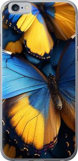 Чехол на iPhone 6s Желто-голубые бабочки