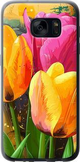 Чехол на Samsung Galaxy S7 G930F Нарисованные тюльпаны