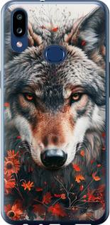 Чехол на Samsung Galaxy A10s A107F Wolf and flowers
