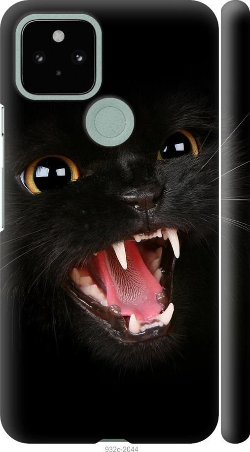 Чехол на Google Pixel 5 Чёрная кошка