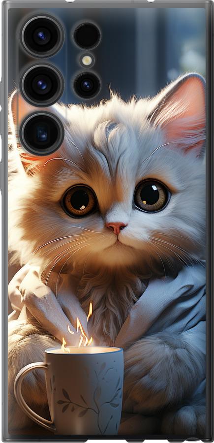 Чехол на Samsung Galaxy S23 Ultra White cat