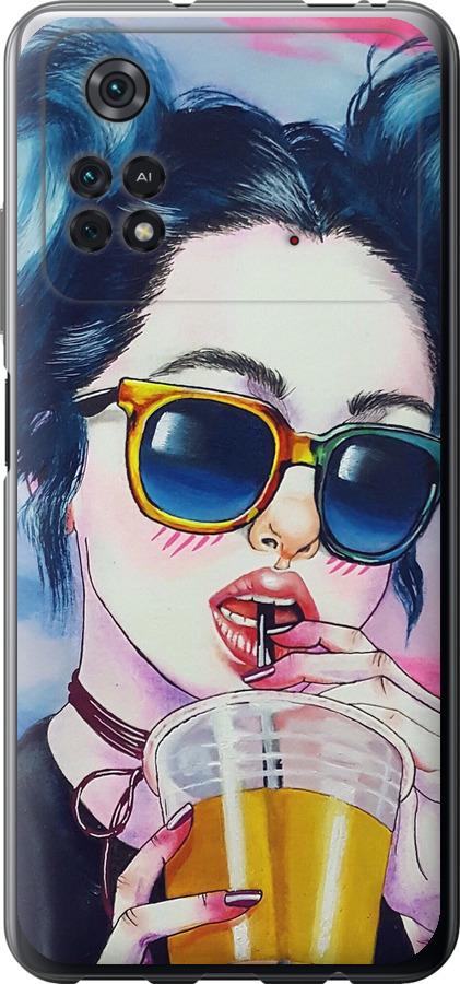 Чехол на Xiaomi Poco M4 Pro Арт-девушка в очках