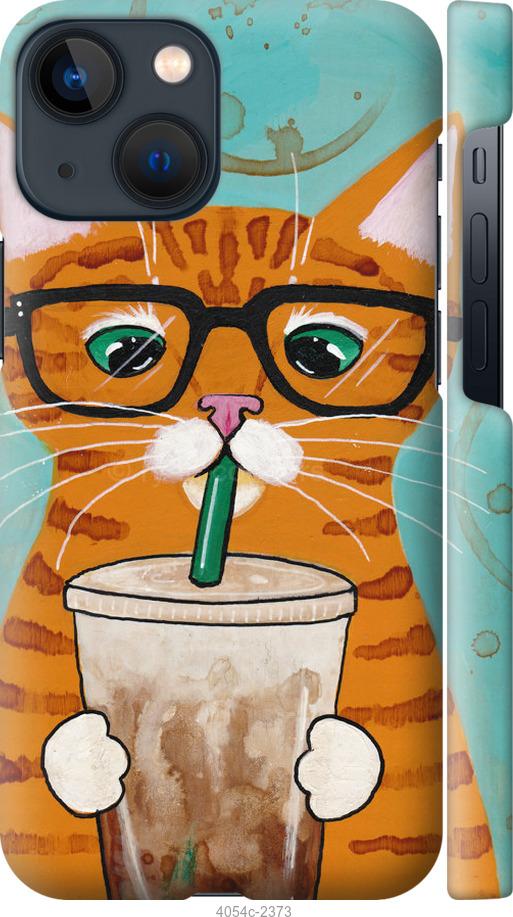 Чехол на iPhone 13 Mini Зеленоглазый кот в очках