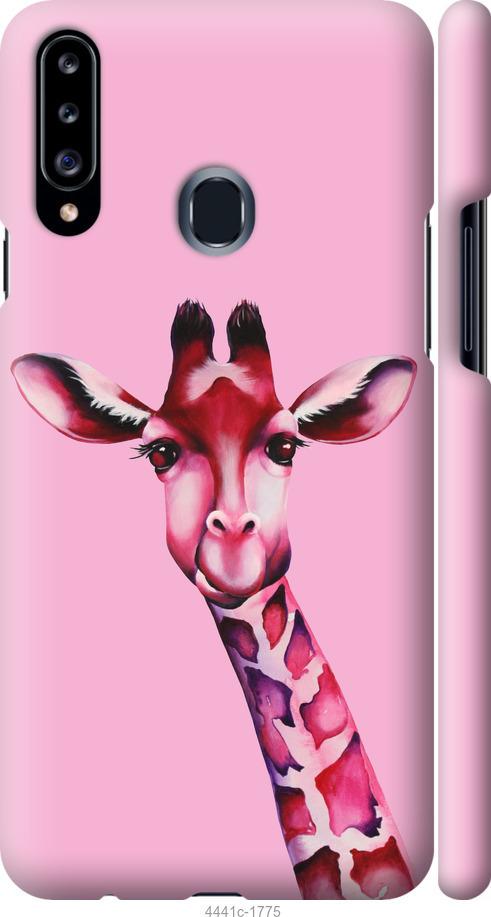 Чехол на Samsung Galaxy A20s A207F Розовая жирафа