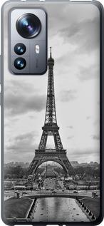 Чехол на Xiaomi 12 Pro Чёрно-белая Эйфелева башня