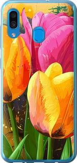 Чехол на Samsung Galaxy A20 2019 A205F Нарисованные тюльпаны