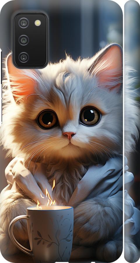 Чехол на Samsung Galaxy A03s A037F White cat