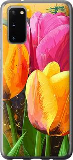 Чехол на Samsung Galaxy S20 Нарисованные тюльпаны