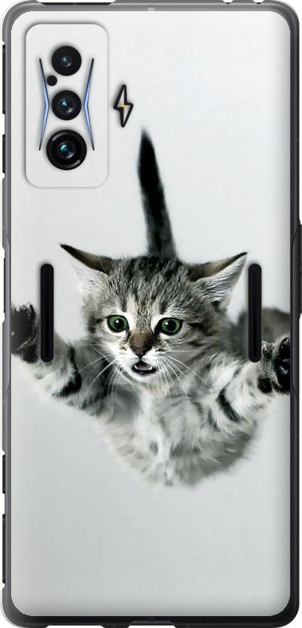 Чехол на Xiaomi Poco F4 GT Летящий котёнок