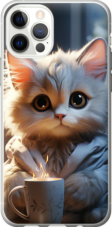 Чехол на iPhone 12 White cat