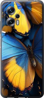 Чехол на Xiaomi Redmi Note 11T Pro Желто-голубые бабочки
