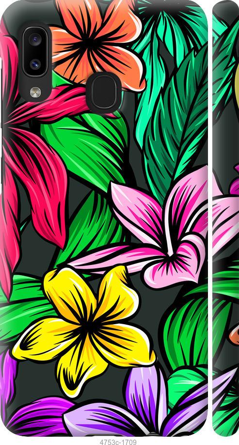 Чехол на Samsung Galaxy A20e A202F Тропические цветы 1