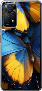 Чехол на Xiaomi Redmi Note 11 Желто-голубые бабочки