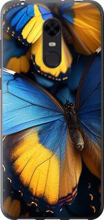 Чехол на Xiaomi Redmi 5 Plus Желто-голубые бабочки