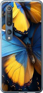Чехол на Xiaomi Mi 10 Желто-голубые бабочки