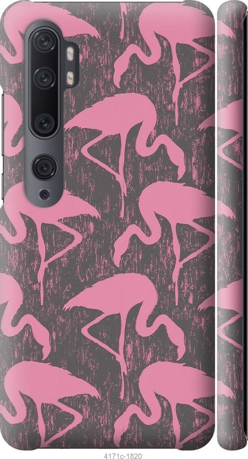 Чехол на Xiaomi Mi Note 10 Vintage-Flamingos
