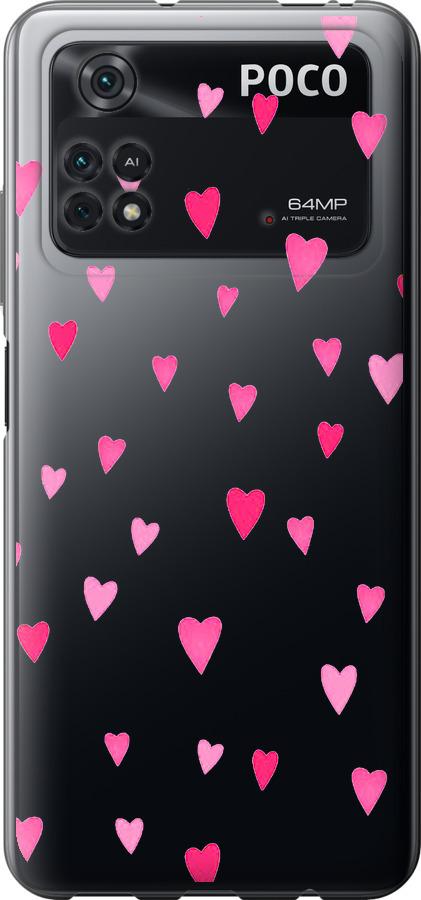 Чехол на Xiaomi Poco M4 Pro Сердечки 2