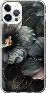Чехол на iPhone 12 Pro Черные цветы