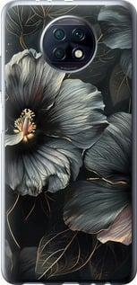 Чехол на Xiaomi Redmi Note 9T Черные цветы