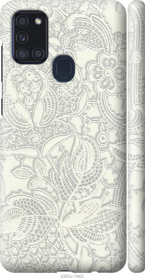 Чехол на Samsung Galaxy A21s A217F Белое кружево