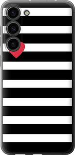 Чехол на Samsung Galaxy S23 Plus Черно-белые полосы