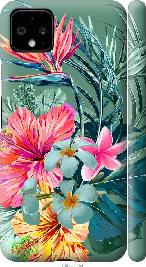 Чехол на Google Pixel 4 XL Тропические цветы v1