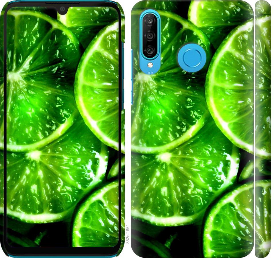 Чехол на Huawei P30 Lite Зелёные дольки лимона