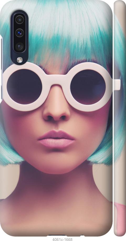 Чехол на Samsung Galaxy A50 2019 A505F Синеволосая девушка в очках