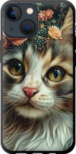 Чехол на iPhone 13 Mini Cats and flowers