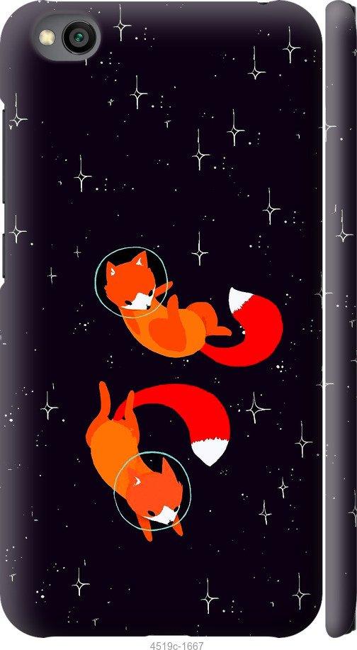 Чехол на Xiaomi Redmi Go Лисички в космосе