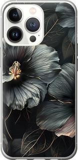 Чехол на iPhone 13 Pro Черные цветы
