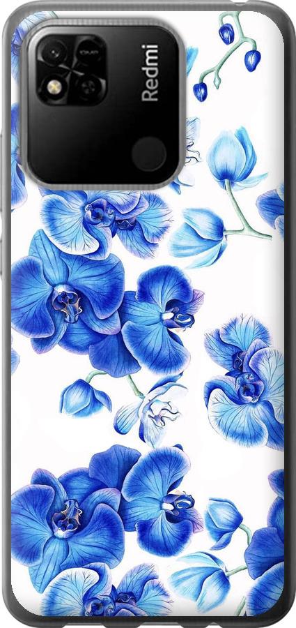 Чехол на Xiaomi Redmi 10A Голубые орхидеи