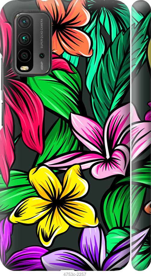Чехол на Xiaomi Redmi 9T Тропические цветы 1